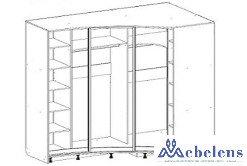 Радиусный шкаф-купе арт.15 кожа